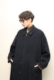 c90's European label - 2-way leather collar, constructive coat