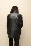 c90's European label - soft leather zip-up jacket