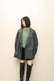 80's German label - leather big silhouette jacket