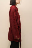 90's US label - linen jacket in dark scarlet