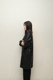 c90s ANDREW MARC - leather minimal coat