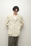 80s GIORGIO ARMANI - rayon military essence 3D pocket jacket