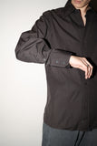 00-10's GUCCI (by TOM FORD?) - cotton side slit dress shirt / brown