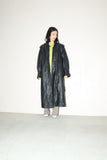 80s–90s European label - leather military essence long coat