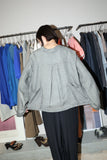 00-10's European label - linen wide silhouette jacket with huge back pockets