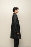 00's European label - leather I line middle coat