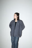 80s THIERRY MUGLER - linen graphical cutting constructive jacket