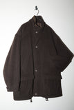80-90’s BUGATTI - layered neck, wool hip-length coat