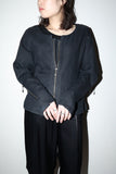 00s European label - linen zip-design pullover top