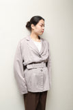 80-90's European label - rayon belted jacket in dusty color