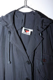 80s European label - rayon hooded shirt-jacket