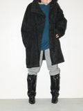 c90's European label - shaggy faux-fur wide silhouette coat