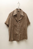 90-00's Italian label - linen shirt with quiet decoration