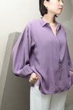 80's European label - silk pullover shirt with +α detail