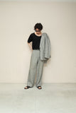 c80's Italian label - linen glen-check suit 2-pieces