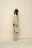 90s JIL SANDER - cotton/poly safari detail mid trench coat