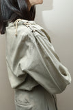 80s Giorgio Armani - cotton pullover shirt with lace-up neck detail