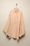 c90's SPORTMAX - faux suede wide silhouette pullover blouse