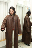 c90's German label - shearling maxi coat