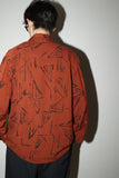 90's Europan label - abstract pattern rayon shirt