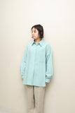 c90's German label - ramie/cotton oversized shirt in pastel blue
