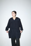 80s European label - rayon hooded shirt-jacket