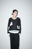 80s Gianni Versace - cotton abstract pattern v-neck knit