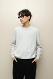90-00's US label - cashmere crew neck knit sweater in pale blue