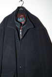 80-90’s BUGATTI - layered neck, wool hip-length coat