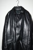 c90's Italian label - leather hip-length coat