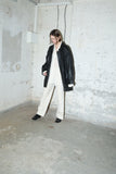 c00's German label - leather asymmetry front pocket jacket
