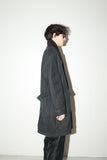 c70’s Danish vintage - iridescent black cotton shell coat with boa liner