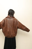 80's European label - leather architectural cutting jacket