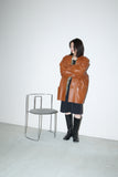 80's European label - leather oversized jacket