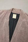 80's French label - nep fabric oversizd jacket in dusty pink