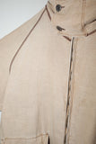 80-90's Boneville - linen/cotton voluminous neck hooded jacket