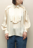 80’s Byblos- silk pleated front blouse