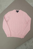 90-00's BROOKS BROTHERS - cable cashmere knit sweater in pastel pink