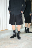 80's European label - poly/viscose 2-tuck shorts