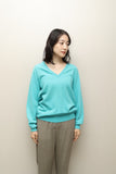 80s Ballantyne - cashmere v-neck knit sweater in turquoise blue
