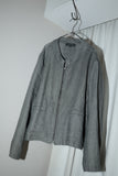 00-10's European label - linen wide silhouette jacket with huge back pockets