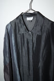 80-90's tricolor linen/silk semi-sheer shirt