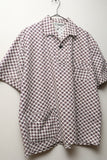 60s German vintage  - cotton fine-patterned pullover shirt