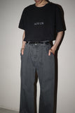 00's LEE COOPEER - cotton wide straight pants in faded black-gray