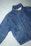 80-90's MARLBORO - denim graphical cutting padded blouson