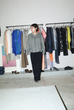 00-10's European label - linen wide silhouette jacket with huge back pockets