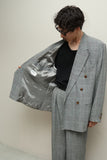 80s HUGO BOSS - cotton/linen glen-check suit 2-pieces