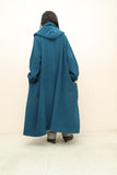 80’s ALBERTA FERRETTI - tropical wool buttonless hooded coat