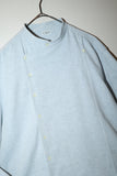 80's European label - cotton asymmetry front shirt