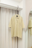 00's European label - linen/cotton skipper style pullover shirt